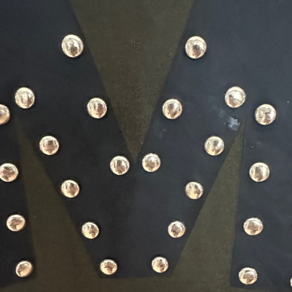 Michael Kors Dark Green Tee with Studded MK Logo Size L - Picture 3 of 4